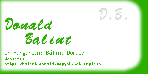 donald balint business card